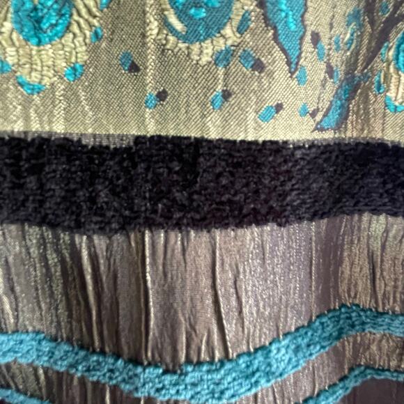 Bechamel Vintage Multiprint Multitextural Green Blazer LG Fairy Whimsical Unique - Picture 6 of 9